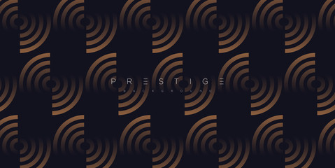 Black premium background with luxury dark golden geometric elements. Rich background for poster, banner, flyer etc. Vector EPS