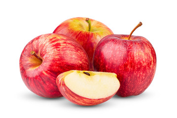 red apple  on white background