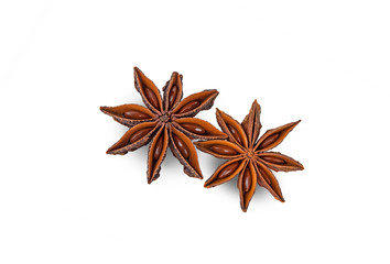 chinise star anise isolate on a white background(top view)