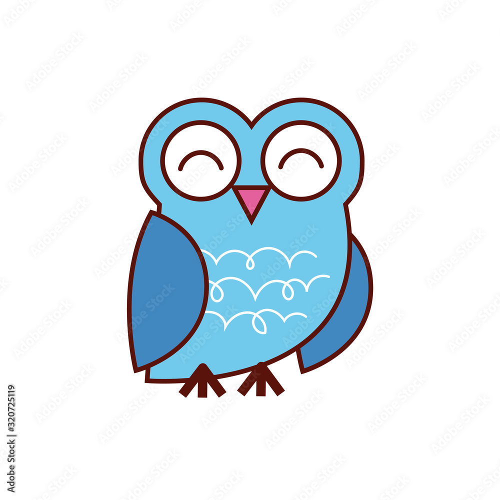 Poster cute owl animal comic character