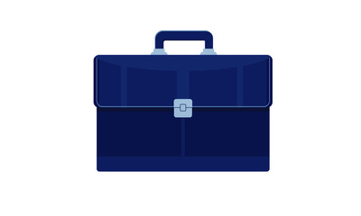 Blue bag with a handle on a white background. The briefcase for the businessman