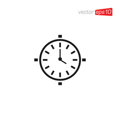 Clock and Time Icon Design Vector