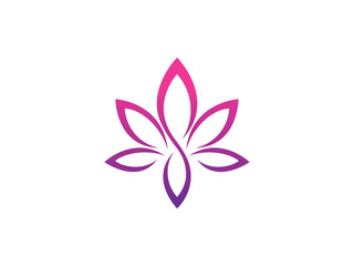 Lotus flower logo template design, emblem, symbol or icon