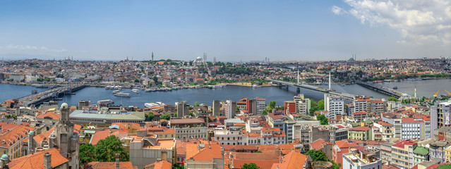 Top panoramic view of Istanbul city in Turkey