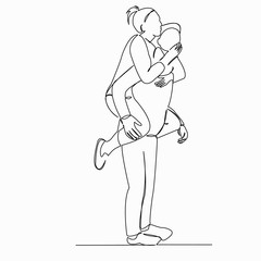 couple in love man holding a woman in his arms