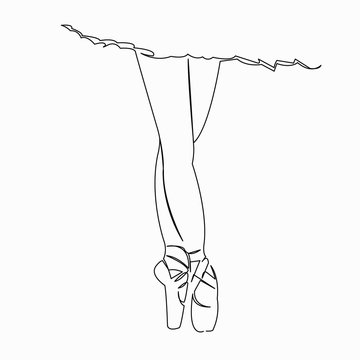 ballerina legs in ballet shoes and tutu