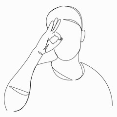 man shows ok sign