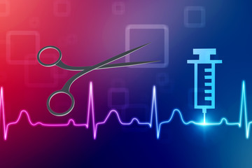 3d illustration surgical scissors