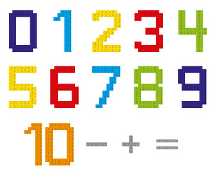 Collection of isolated brick numbers : 0-10 