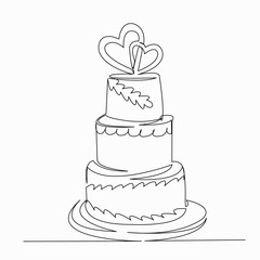 wedding cake with hearts