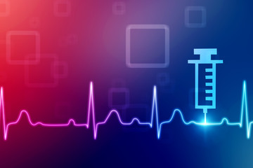 2D illustration Syringe with needle 