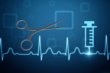 3d illustration surgical scissors