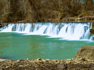 Natural dam waterfall