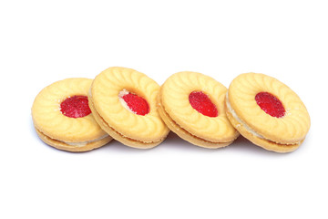 cookies with jam isolated on white background