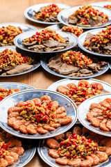 Delicious boiled shrimp cold dish,Chinese food.