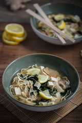 soupe nouilles wakame et tofu