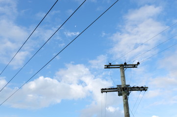electric pole in the sky