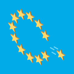 Fototapeta premium Brexit, star flying away