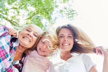 Three happy women in 3 generations