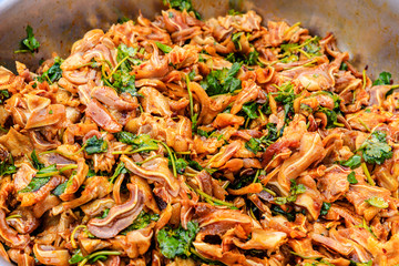Delicious pork ears snack in the bowl,Chinese food.