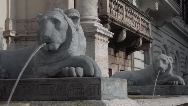 Roma, Italia. Fontana del Mos&egrave;. Mostra dell&rsquo;acqua Felice. Dettagli 
