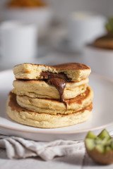 pancakes soufflés pate à tartiner chocolat