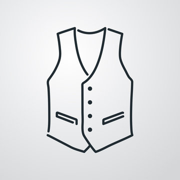 outlined vest icon, simple design clip art preview