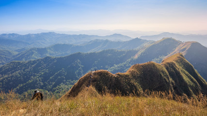 beautiful mountain in sunset at Thong Pha Phum National Park Kanchanaburi of Thailand name Khao Chang Phuak