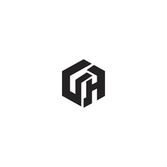 Naklejka premium UH U H Letter Logo Design Template