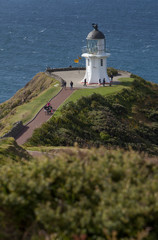 Fototapeta na wymiar Cape Reinga Northland New Zealand Lighthouse. Tasman Sea. Pacific Ocean