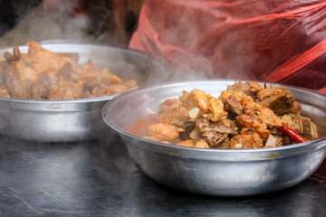 Delicious stewed pork ribs,Chinese food.