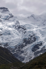 Mount Cook Mountains and snow. New Zealand.