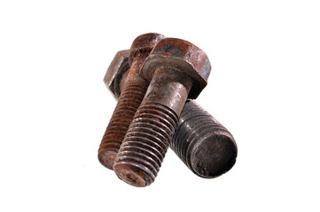 rusty bolt isolated on white background