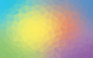 Fototapeta premium Multicolor rainbow low poly background. Abstract random vector background from triangles. Polygonal design