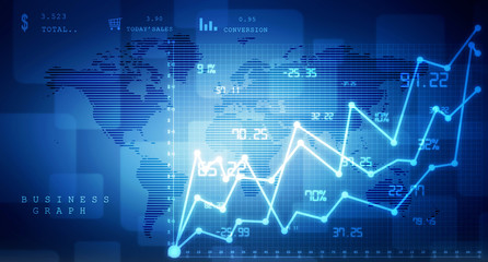 2d rendering Stock market online business concept. business Graph 