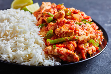 turkey strips stewed with vegetables and tomatoes
