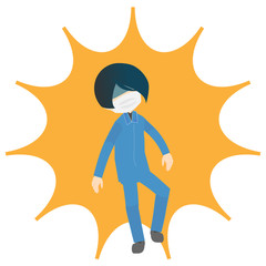 衝撃を受けてよろめくイラスト