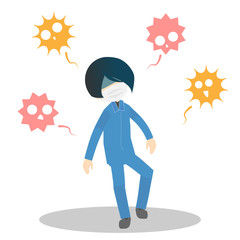 工場にウイルスが蔓延しているイラスト