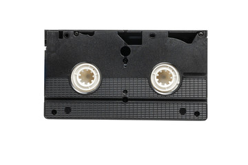 VHS video tape cassette isolated on white background