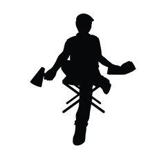 Film director on chair silhouette vector
