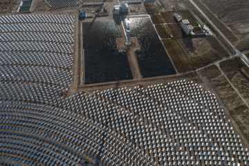 Aerial view of solar thermal plant