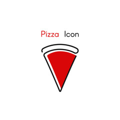 Linear icon pizza. Stylized image of a pizza in a minimalist style.