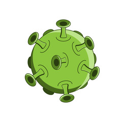 China novel coronavirus 2019-nCoV. Icon of virus. Vector illustration isolated on white background