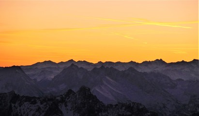 Sonnenaufgang auf der Zugspitze