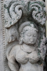Fototapeta na wymiar Carved Structure outside the resting place near Sanchi Stupa, Sanchi, Madhya Pradesh, India.