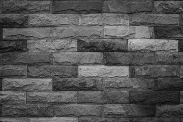 Abstract dark brick wall texture background pattern, Wall brick surface texture. Brickwork painted of black color interior old clean concrete grid uneven, Home or office design backdrop decoration.