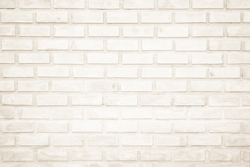 Background of wide cream brick wall texture. Old brown brick wall concrete or stone wall textured,...