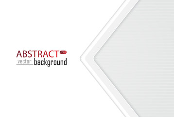 Abstract white and grey tech geometric modern vector background on white space for text and message artwork design Illustration. Creative graphic template. Business style.