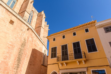 Fototapeta na wymiar Architecture of Ciutadella old town de Menorca. Baleares, Spain