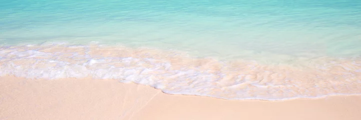 Panoramischer Hintergrund des Sandes und des Ozeans, Sommerkonzept © Delphotostock